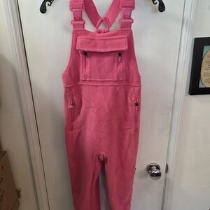 Kids Pink Fleece Overalls - Cozy Cold-Weather Layer